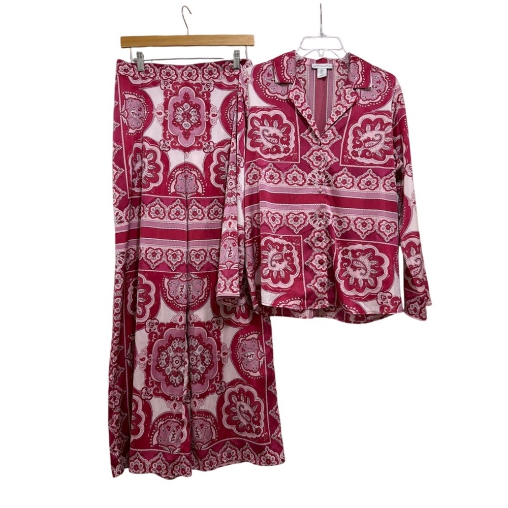 Cupcakes and Cashmere Co-Ord Set Small Wide Leg Loungewear Resort Vacation